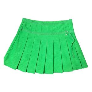 Urban Outfitters OU Pleated Blokette Kelly Green Mini Skirt Size 1
